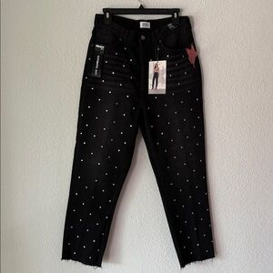 Simple Society Women's High Rise Straight ButtonFly Jeans